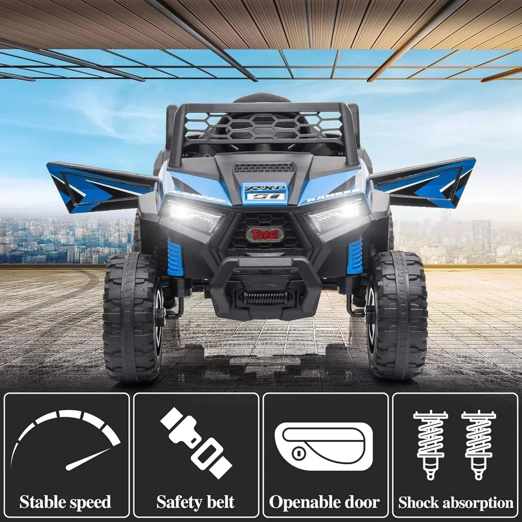 TOBBI 12V Kids Ride on Car Electric Off-Road UTV Truck with Diverse Functions Double Open Doors