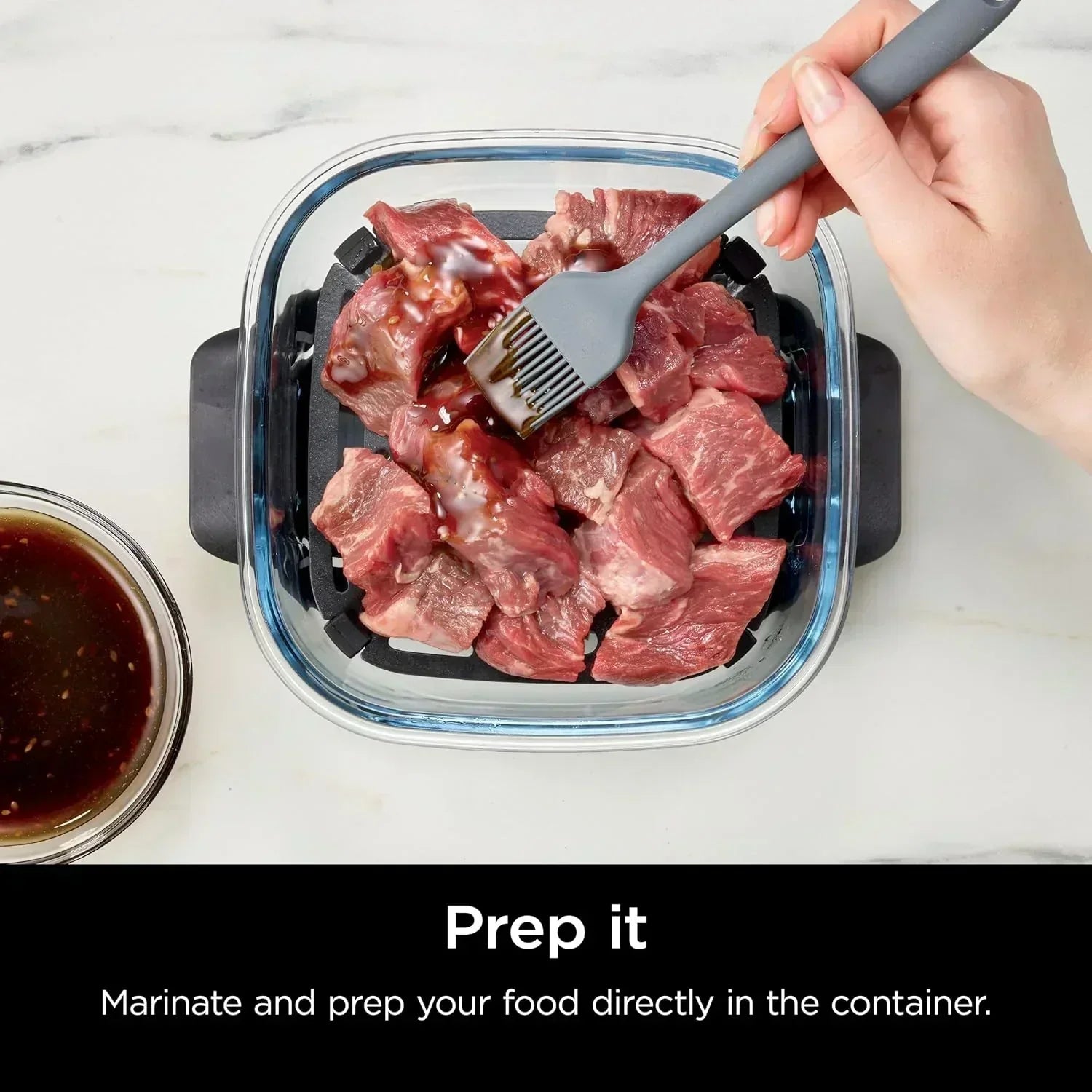 Ninja Crispi 4 in 1 Portable Glass Air Fryer Cooking System 4QT 6 Cup TempWare Glass Containers